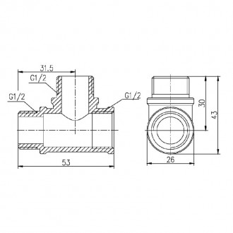 Тройник SD Forte 1/2" ВНН Тройник SD Forte 1/2" ВНН цена