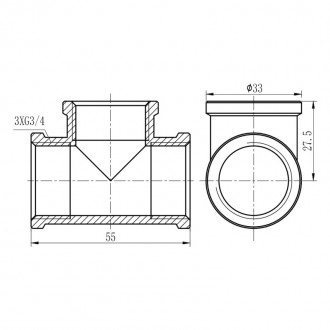 Тройник SD Forte 3/4" ВВ хром цена