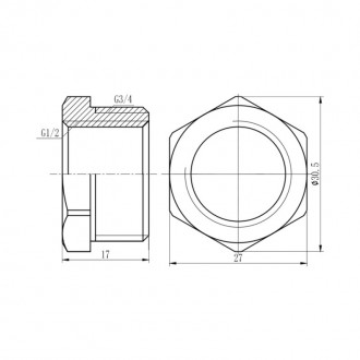 Футорка SD Forte 3/4х1/2 НВ хром цена