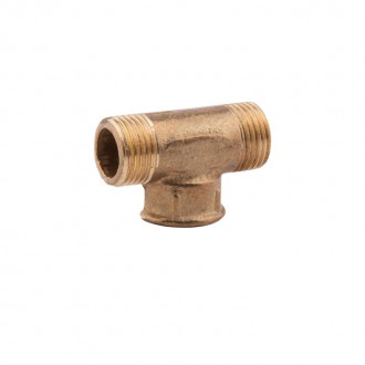 Тройник латунный усиленный 1/2"х1/2"х1/2", внутренняя/наружная резьба (НВН) Тройник латунный усиленный 1/2"х1/2"х1/2", внутренняя/наружная резьба (НВН) цена