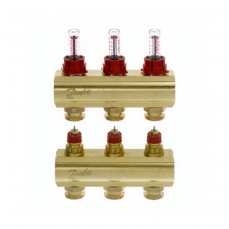 Коллектор Danfoss FHF 3 выхода с расходомером 088U0523 цена