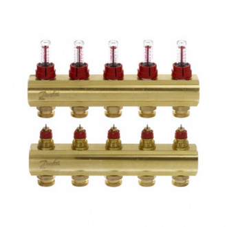 Коллектор Danfoss FHF 5 выходов с расходомером 088U0525 цена