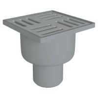 Трап ANI Plast TQ5202 сухой вертикальный, выпуск 50 мм с нержавеющей решеткой 10x10 см