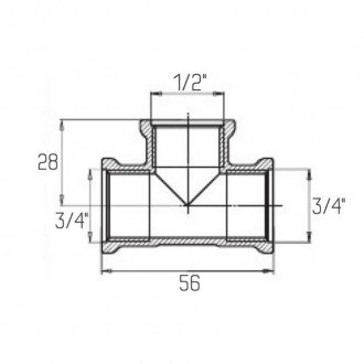 Тройник Icma 3/4"х1/2"х3/4" ВР цена